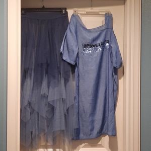 Two piece dress and layered skirt